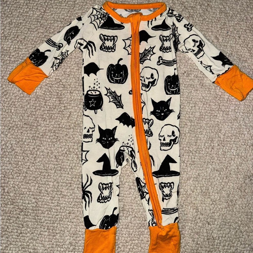 Little Sleepies Halloween Themed One Piece - Black and Orange